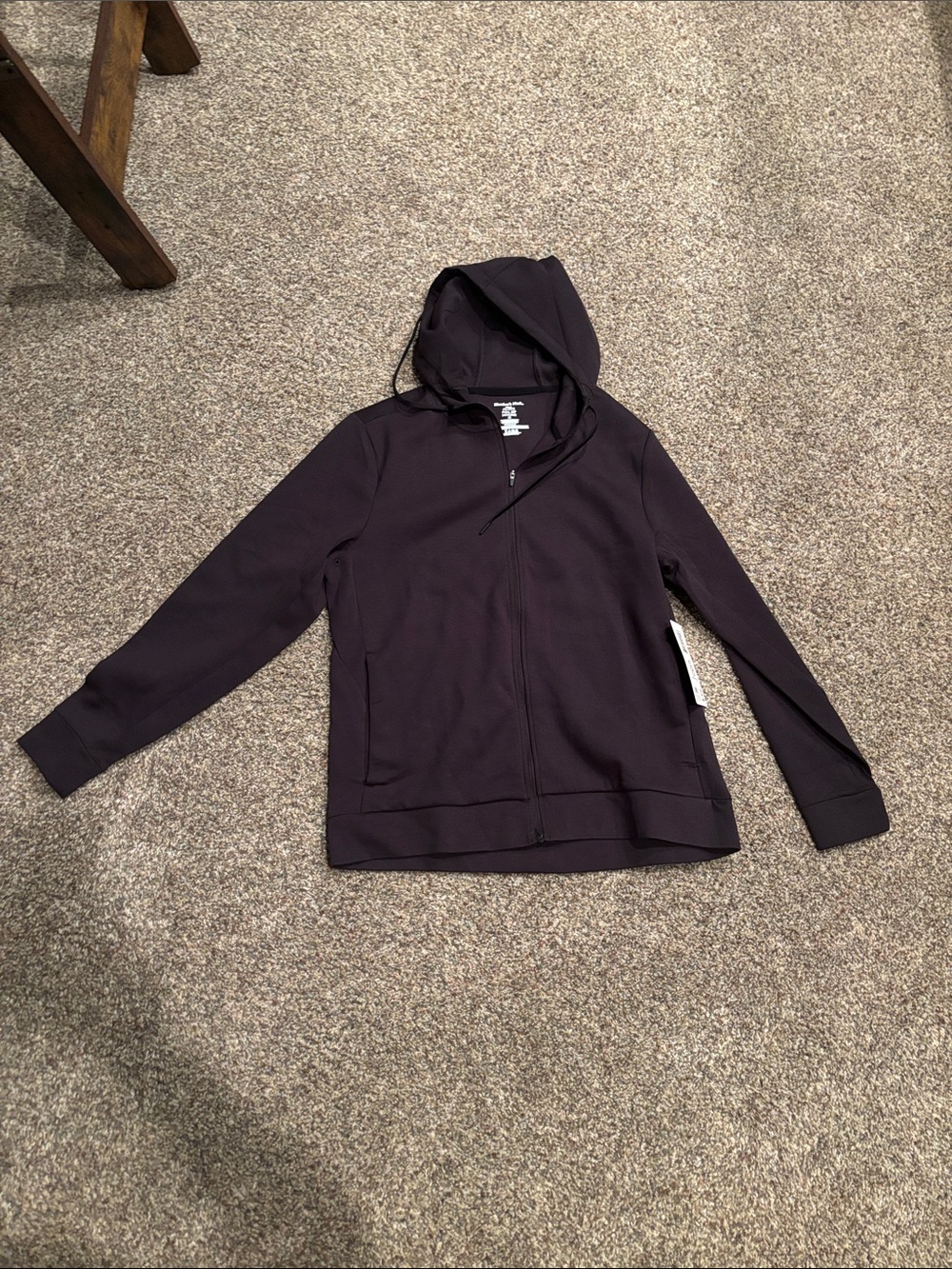 Men's Black Full-Zip Hooded Sweatshirt
